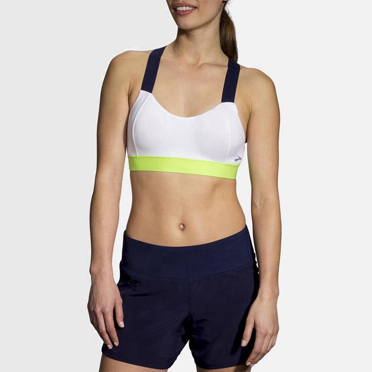 Brooks Women's Hot Sports Running Bra Singapore - White (10783-ZRFS)